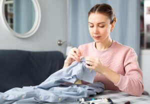 repairing school uniform